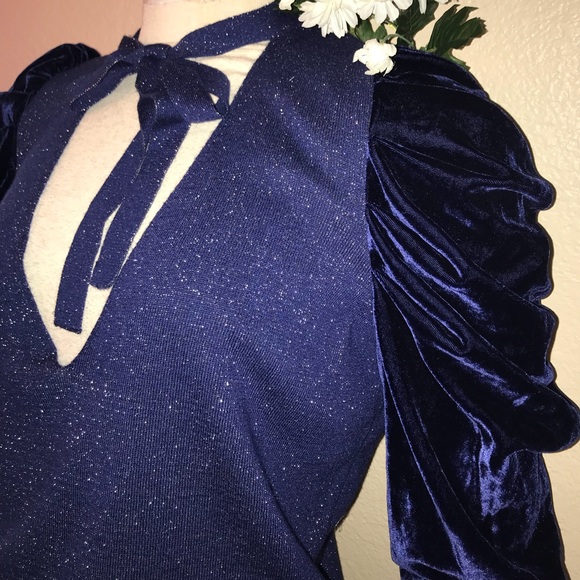 🚨LAST CHANCE 🚨Free People Blue Velvet Sweater - Picture 3 of 8